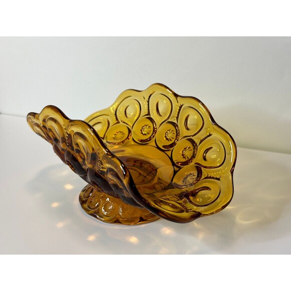 Amber Banana Boat L.E. Smith Moon and Star | Glass MCM Mid Century Kitchen Decor - Picture 4 of 7